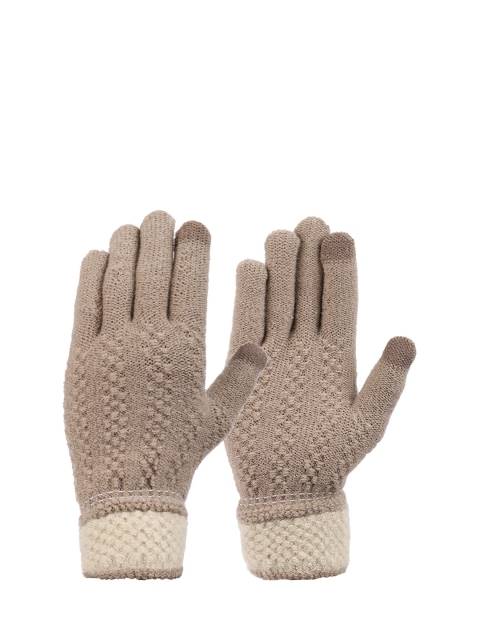 

ELLIS Women Beige Knitted Acrylic Hand Gloves