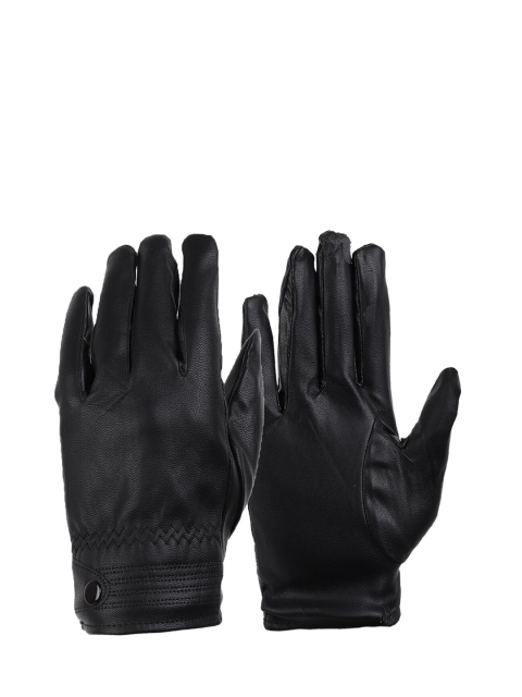 

ELLIS Black Solid Winter Leather Gloves