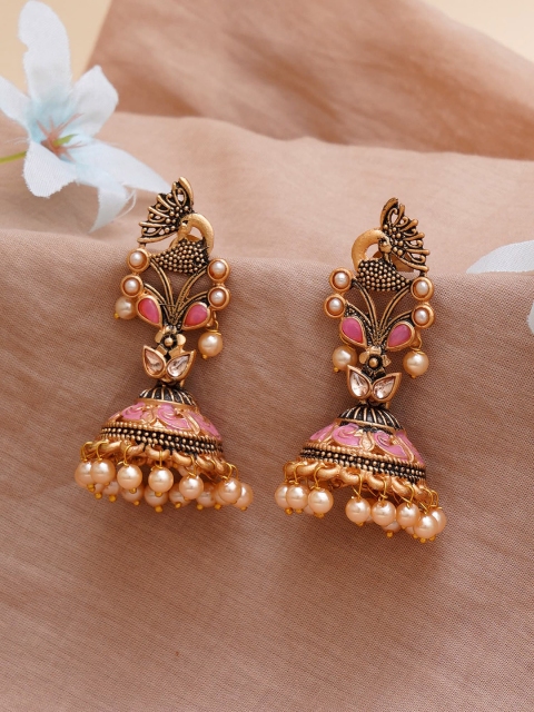

KARATCART Pink Classic Jhumkas Earrings