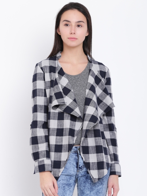 

Vero Moda Navy & Light Grey Checked Shrug, Navy blue