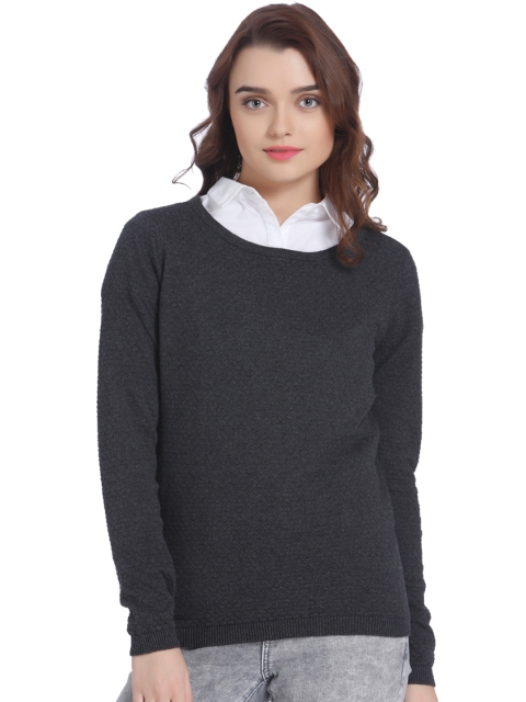 

Vero Moda Women Grey Self Design Pullover