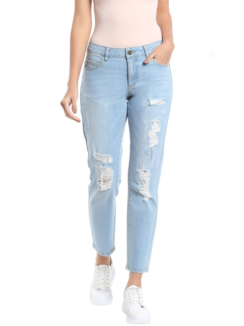 

Vero Moda Women Blue Regular Fit Mid-Rise Mildly Distressed Stretchable Jeans