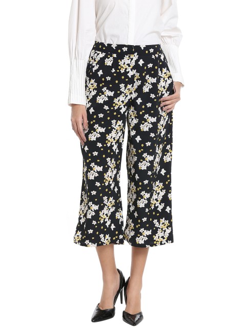 

Vero Moda Women Black Regular Fit Printed Culottes