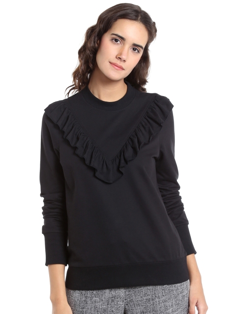 

Vero Moda Women Black Solid Sweatshirt