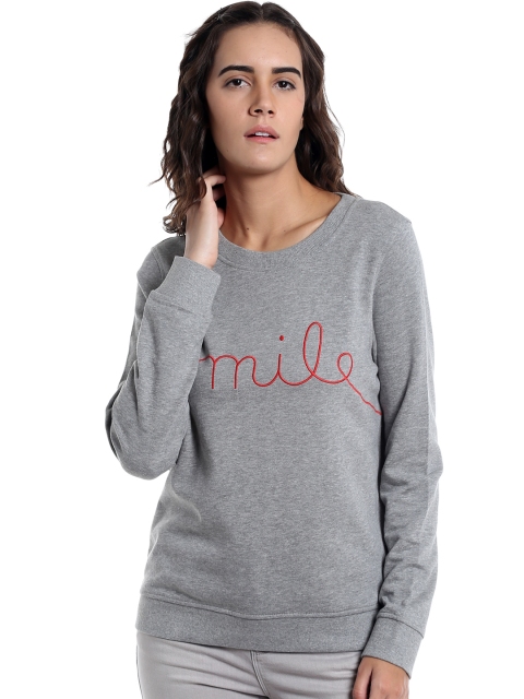 

Vero Moda Women Grey Embroidered Sweatshirt