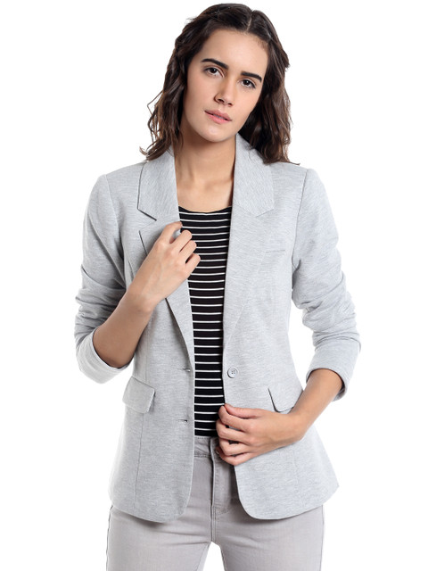 

Vero Moda Grey Melange Single-Breasted Blazer