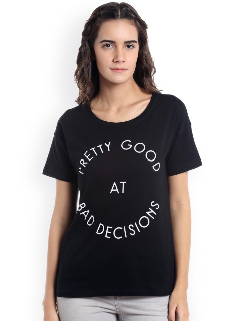

Vero Moda Women Black Printed T-shirt
