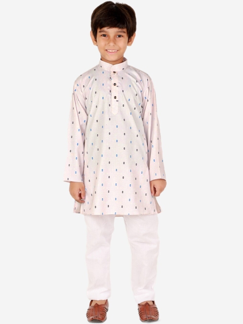 

Pro-Ethic STYLE DEVELOPER Boys White Pure Cotton Kurta with Pyjama set