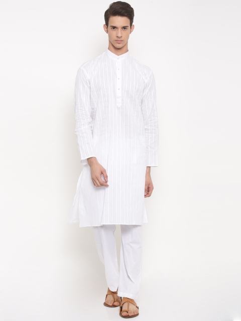 

RG DESIGNERS Men White Solid Kurta with Pyjamas