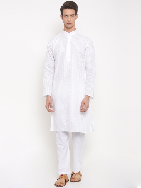 

RG DESIGNERS Men White Solid Kurta with Pyjamas
