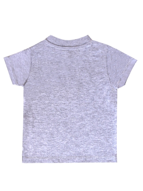 

milou Boys Grey Solid Pure Cotton T-shirt