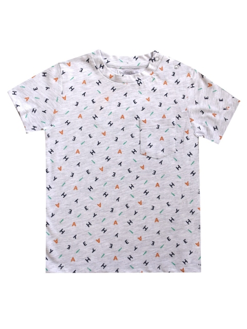 

milou Boys Grey Printed Cotton T-shirt