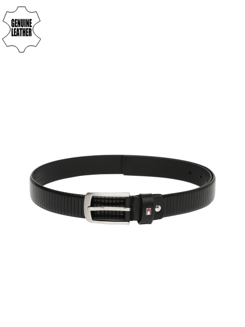 

Tommy Hilfiger Men Black Genuine Leather Textured Belt