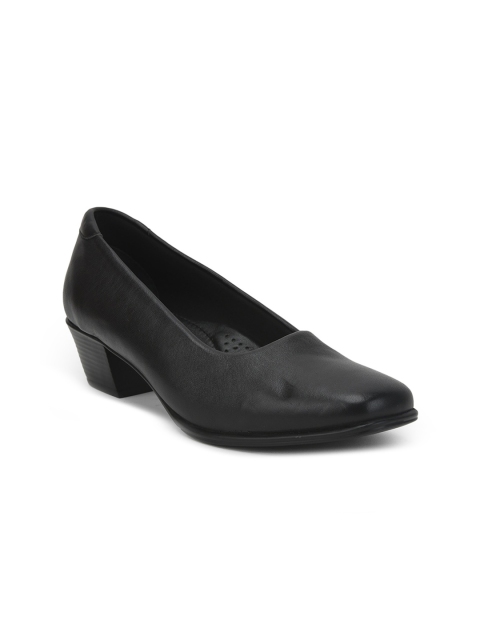 

Liberty Women Black Leather Heeled Loafers