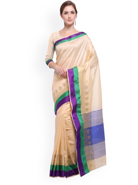 

Satrani Beige Poly Silk Solid Saree
