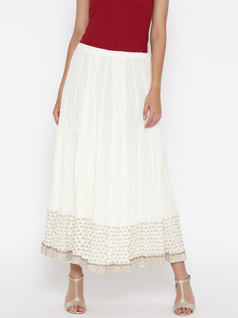 

Biba White Flared Maxi Skirt