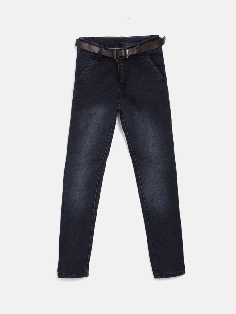 

V2 Value & Variety Boys Blue Regular Fit Cotton Heavy Fade Jeans