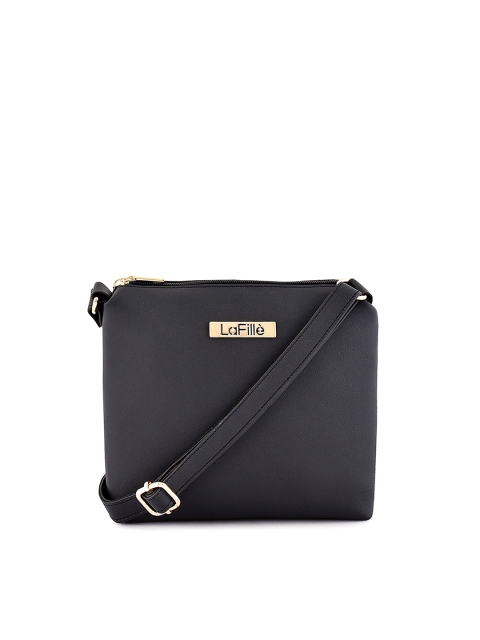 

LaFille Women Black PU Structured Sling Bag