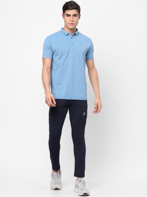 

MOZAFIA Men Blue & Navy Blue Solid T-shirt & Trouser