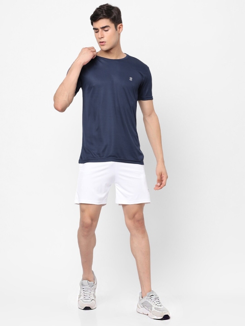 

MOZAFIA Men Navy Blue & White T-shirt With Shorts