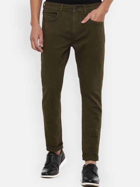 

Louis Philippe Jeans Men Green Clean Look Slim Fit Cotton Jeans