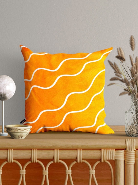 

SHADES of LIFE Yellow & White Printed Square Cushion Cover