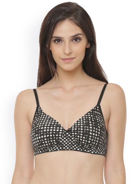 

Clovia Black Printed Non-Wired Lightly Padded T-shirt Bra
