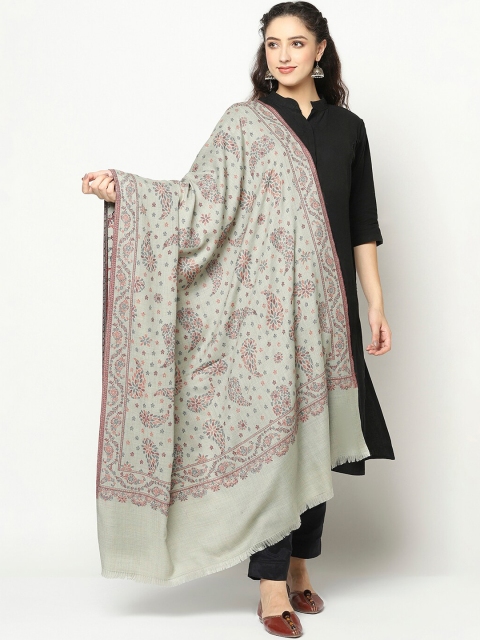 

La Vastraa Women Grey Woven Design Woolen Shawl