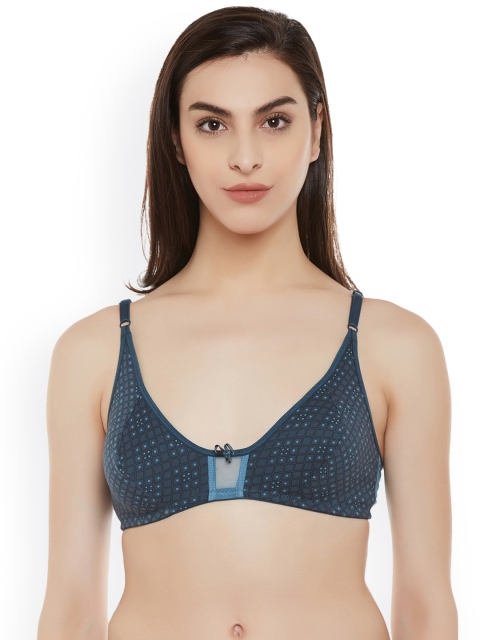 

Clovia Teal Printed Non-Wired Non Padded Everyday Bra