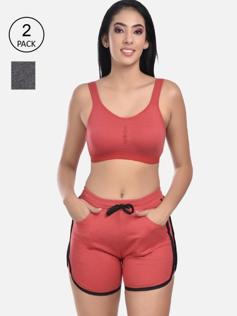 

StyFun Women Set Of 2 Black & Red Top with Shorts