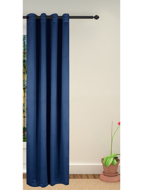 

Lushomes Blue Solid Polyester Long Door Curtain
