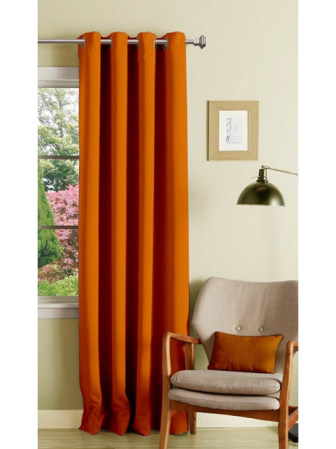 

Lushomes Orange Solid Polyester Long Door Curtain