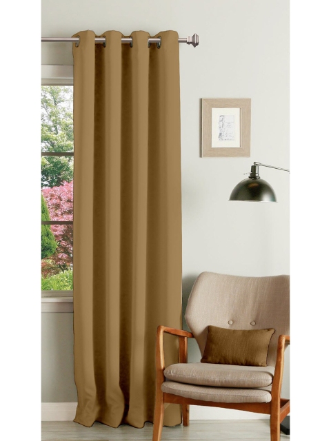 

Lushomes Khaki Solid Polyester Long Door Curtain