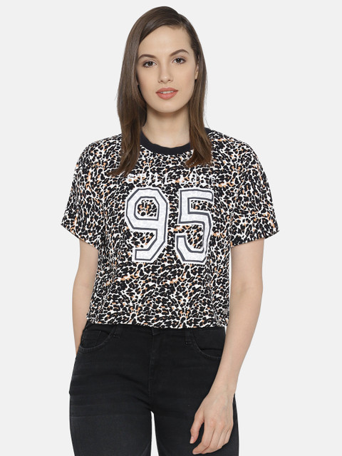 

ONLY Women Black Printed Crop Top