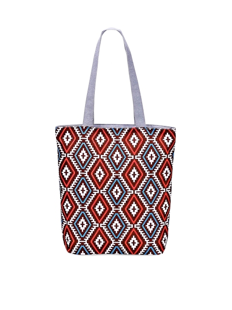 

Diva Dale Women White Geometric Printed Shopper Tote Bag