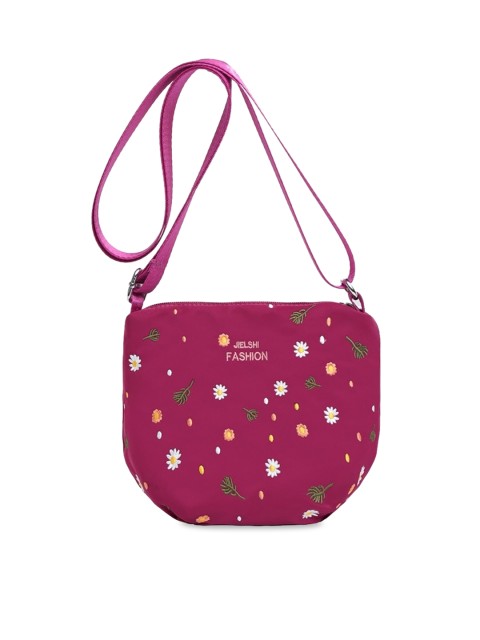 

Diva Dale Pink Floral Structured Sling Bag