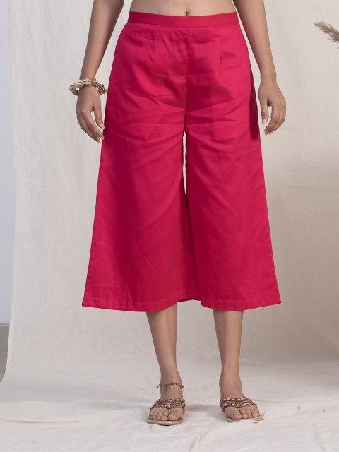 

AKISO Women Pink Cropped Ethnic Palazzos