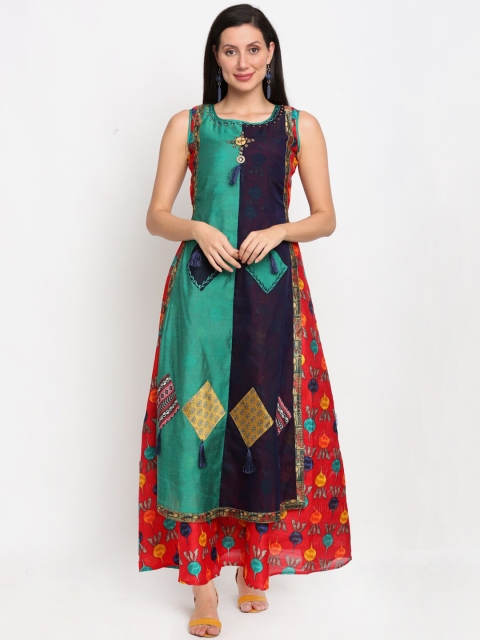 

Lovely Lady Red Ethnic Maxi Dress