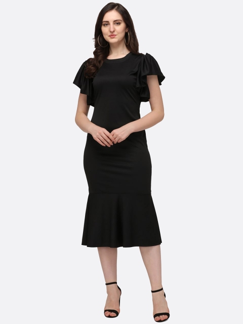 

FAVRIZ Women Black Bodycon Midi Dress