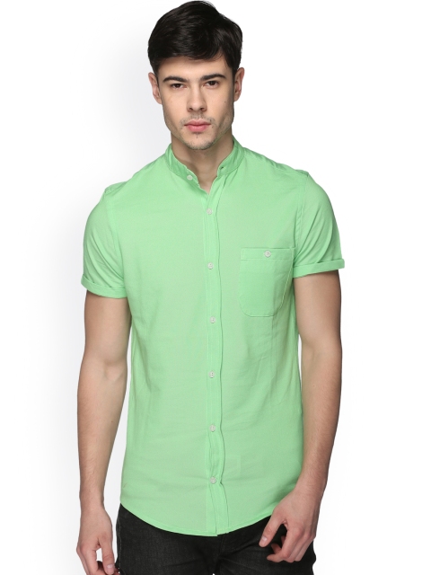 

Club York Men Green Regular Fit Solid Casual Shirt
