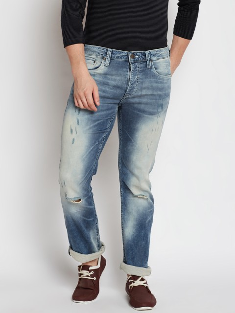 

Jack & Jones Men Blue Mid-Rise Slash Knee Stretchable Jeans