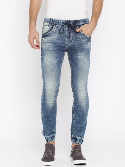 

Jack & Jones Men Blue Skinny Fit Low-Rise Clean Look Stretchable Joggers
