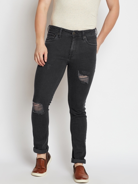 

Jack & Jones Men Black Skinny Fit Low-Rise Highly Distressed Stretchable Jeans