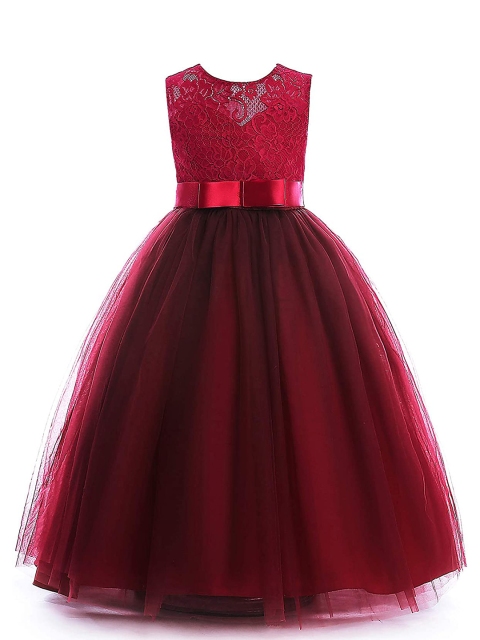

Samsara Couture Red Net Maxi Dress