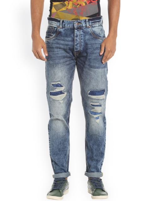 

Jack & Jones Men Blue Anti Fit High-Rise Mildly Distressed Jeans