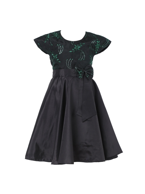 

Samsara Couture Kids Girls Black Embellished Maxi Frock Dress