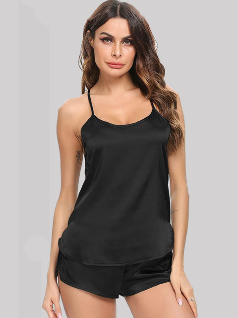 

PHWOAR Women Black Night suit