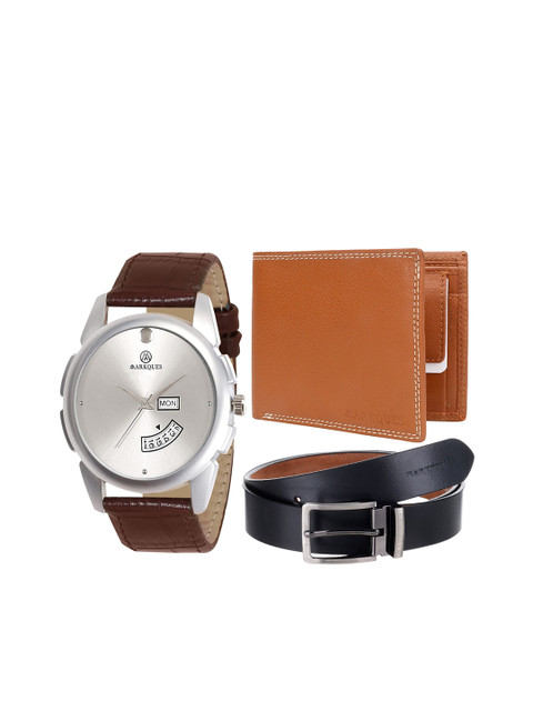 

MARKQUES Men Brown Solid Accessory Gift Set