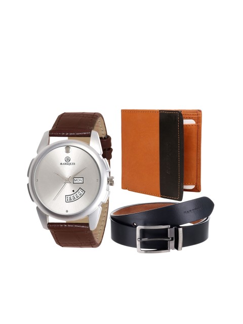 

MARKQUES Men Brown Solid Accessory Gift Set STV-770907-FUR-0401-EXE-01, Multi