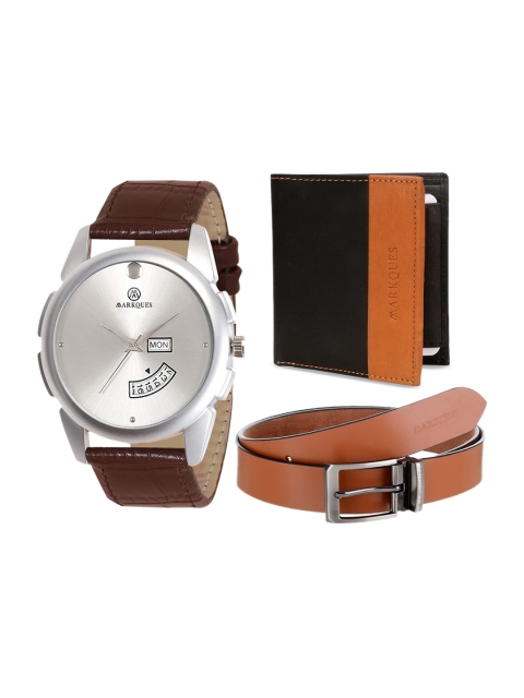 

MARKQUES Men Black & Brown Solid Leather Accessory Gift Set STV-770907-FUR-0104-EXE-04